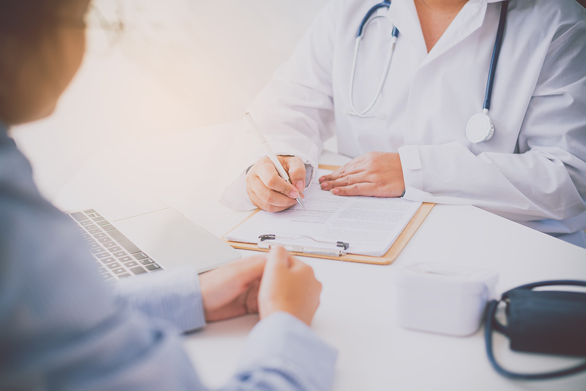 A patient meets with her ophthalmologist to discuss a treatment plan for her optic nerve disorder