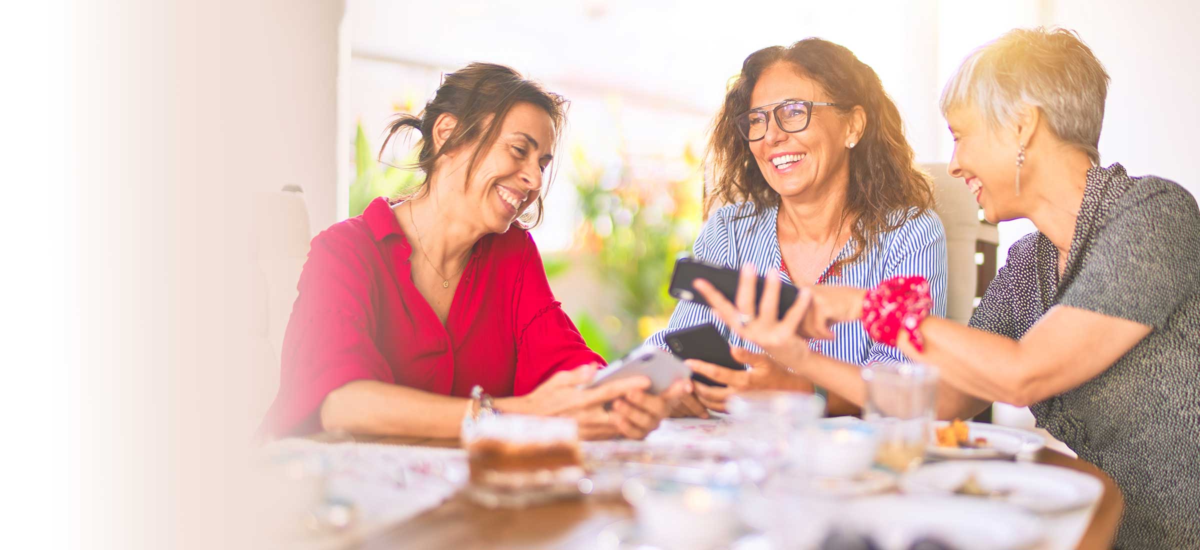 people laughing around the table