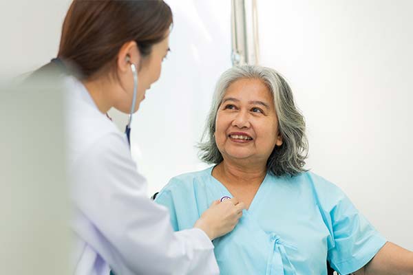 Doctor examining a patient with a stethoscope