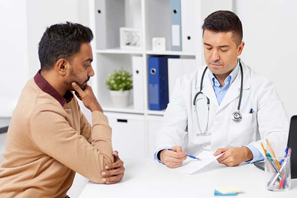 Patient with a physician