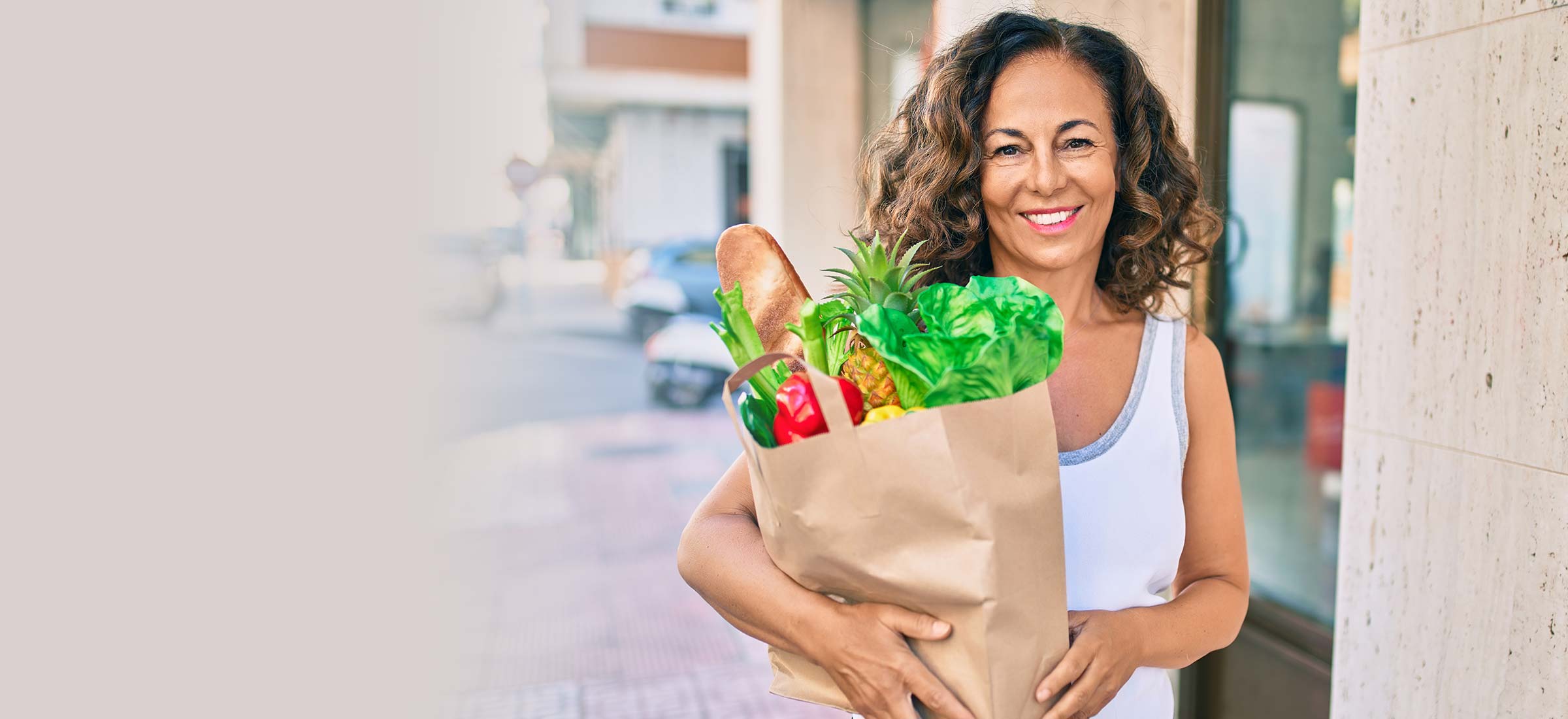 Person holding groceries