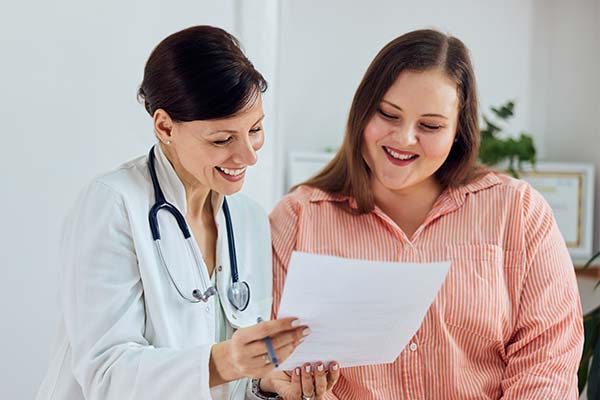 Person with a physician