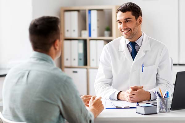 Person with a physician