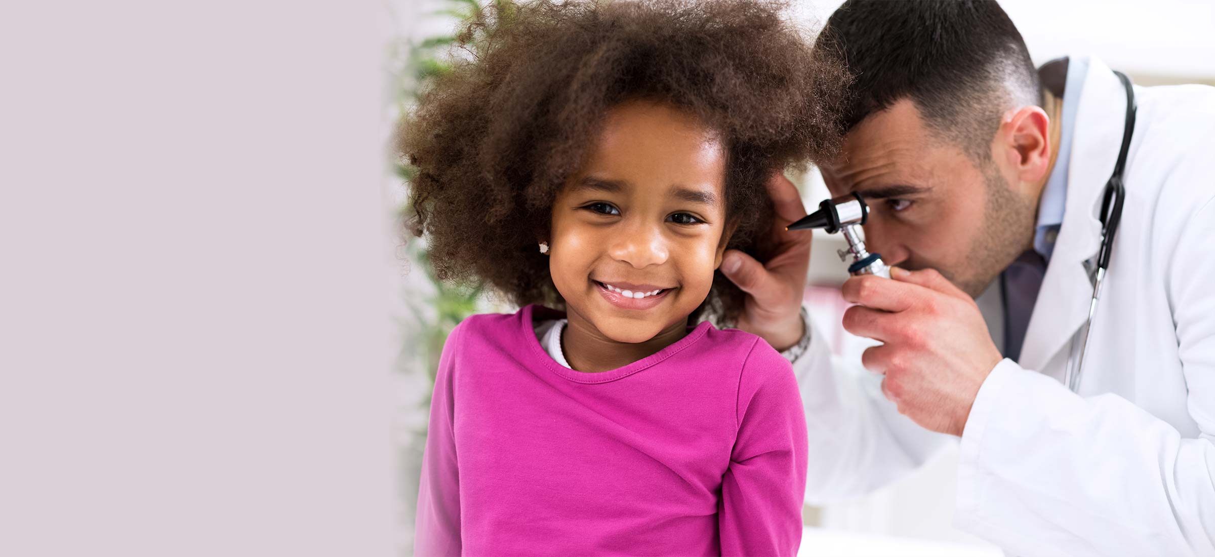 Young child getting ears checked