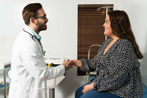 Person with a physician